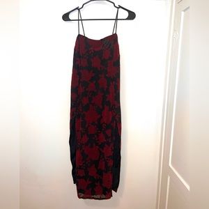 S. Black with Velvet Red Roses. Mid Length Dress from Motel Rocks. Never Warn.